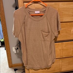 Pink Lily Tan Short Sleeve Tee
